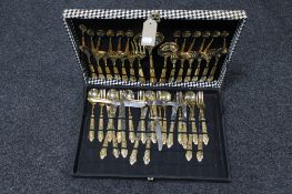 A canteen of Italian gold plated cutlery