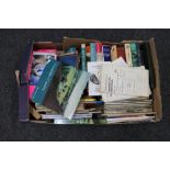 A box of 20th century hard backed and paper backed books, local interest,