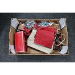 A box of jewellery boxes, costume jewellery, lady's and gent's watches,