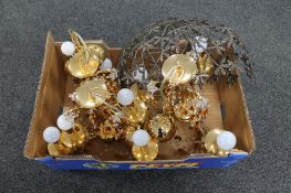 A box of ornate metal fruit bowl,