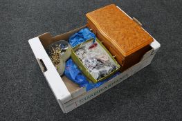 A jewellery chest and a large quantity of assorted costume jewellery