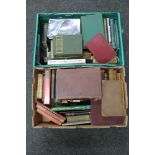 Two boxes of early 20th century and later hard backed books,