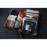 Two boxes of vinyl LP's and 7" singles, 1960's onwards,