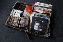 Two boxes of vinyl LP's and 7" singles, 1960's onwards,