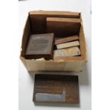 A box of copper mounted wooden printing blocks