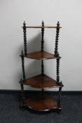 A Victorian four tier corner what not stand