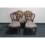 A set of four Victorian mahogany dining chairs