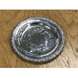 A Victorian silver card tray, diameter 17.5cm. CONDITION REPORT: 204g.