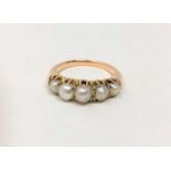 An 18ct gold pearl ring