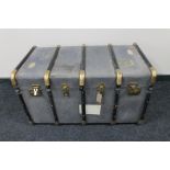 An early 20th century bentwood bound travelling trunk