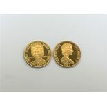 Two gold Isle of Man 1 Crown coins 1980 (2) CONDITION REPORT: 10.2g.