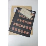 Thirty-five Victorian Penny Red stamps