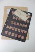 Thirty-five Victorian Penny Red stamps