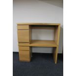 Two contemporary oak single pedestal desks