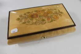 A mid 20th century Italian musical jewellery box with certificate