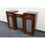 A Victorian style sunk centred triple door sideboard with marble panel