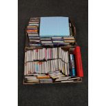 Two boxes of CD's, classical, jazz, books,
