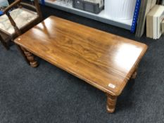 A pine low coffee table