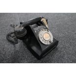 A black Bakelite GPO telephone