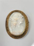 A very fine quality Victorian cameo brooch in gold frame