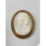 A very fine quality Victorian cameo brooch in gold frame
