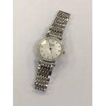 A lady's Longines La Grande Classique wristwatch with diamond set bezel and mother of pearl and