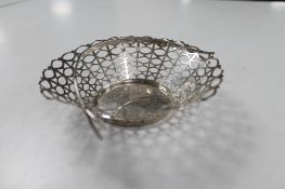 A silver bon bon basket,