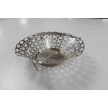 A silver bon bon basket,