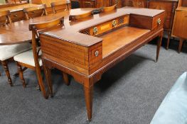 A 19th century mahogany spinet case converted to a sideboard