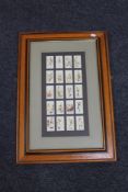 A set of twenty framed Lambert and Butler cigarette cards,