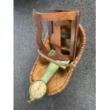 An antique wicker basket,