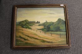 George Patterson: Harrison's Field, oil on canvas, signed, 46cm by 60cm.