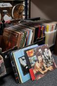 A box and a crate of LP's, David Bowie, easy listening, boxed sets,