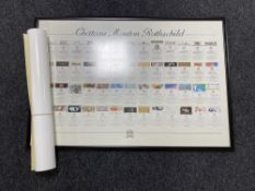A framed Chateau Mouton Rothschild wine label poster,