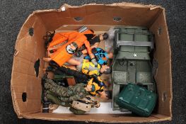 A box of Action men,