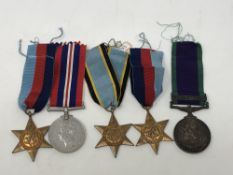 Five medals including Air Crew Europe Star,
