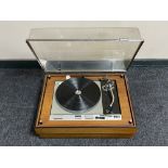 A 20th century Thorens TD125 teak cased turntable