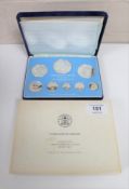 A Franklin Mint Coinage of Belize Solid Sterling Silver Proof Set, comprising $10, $5, $1, 50 cents,