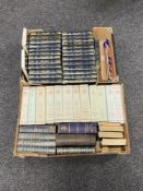 Two boxes of twelve volumes The History of England, Heron books, leather bound volumes, novels,