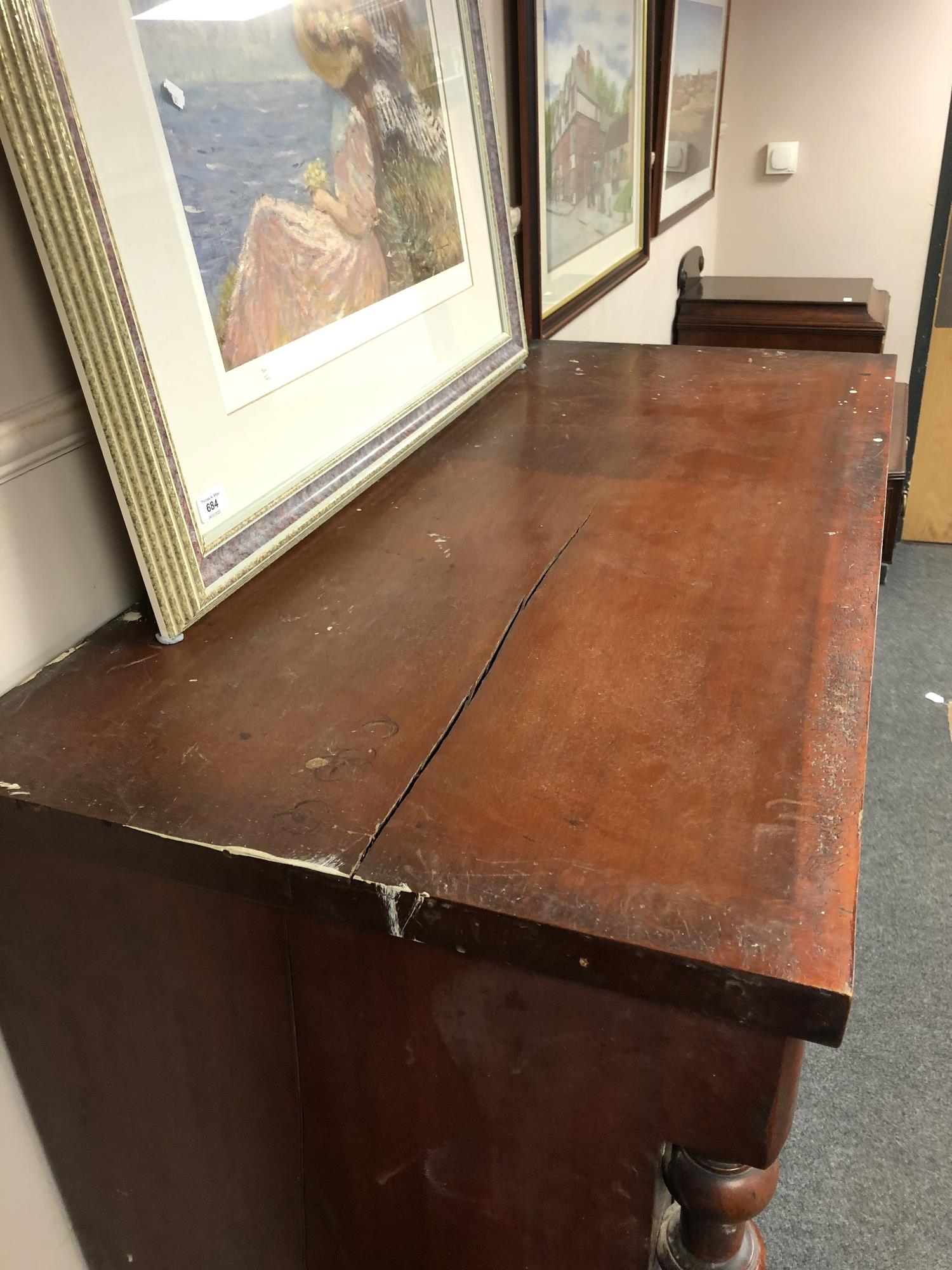 A Victorian mahogany Scotch chest on barleytwist supports with central hat drawer, width 124 cm. - Image 4 of 9