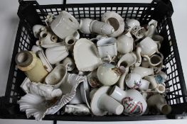 A tray of early 20th century crested china