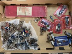 A box of vintage set of Toy Town lead figures, military band,