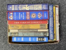 A box of ten Folio Society volumes including Nineveh and Babylon, Retreat From Moscow,