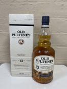 A boxed bottle of Old Pulteney single malt Scotch whisky aged 12 years,