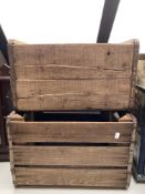 Two vintage wooden crates