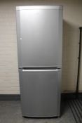 A Beko upright fridge freezer (silver)