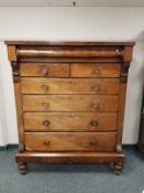 A Victorian mahogany seven drawer Scotch chest,