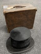 An antique silk top hat by G. A. Dunn & Co.