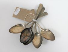 A set of six antique silver teaspoons,