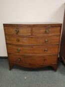 A George III mahogany bowfront chest,